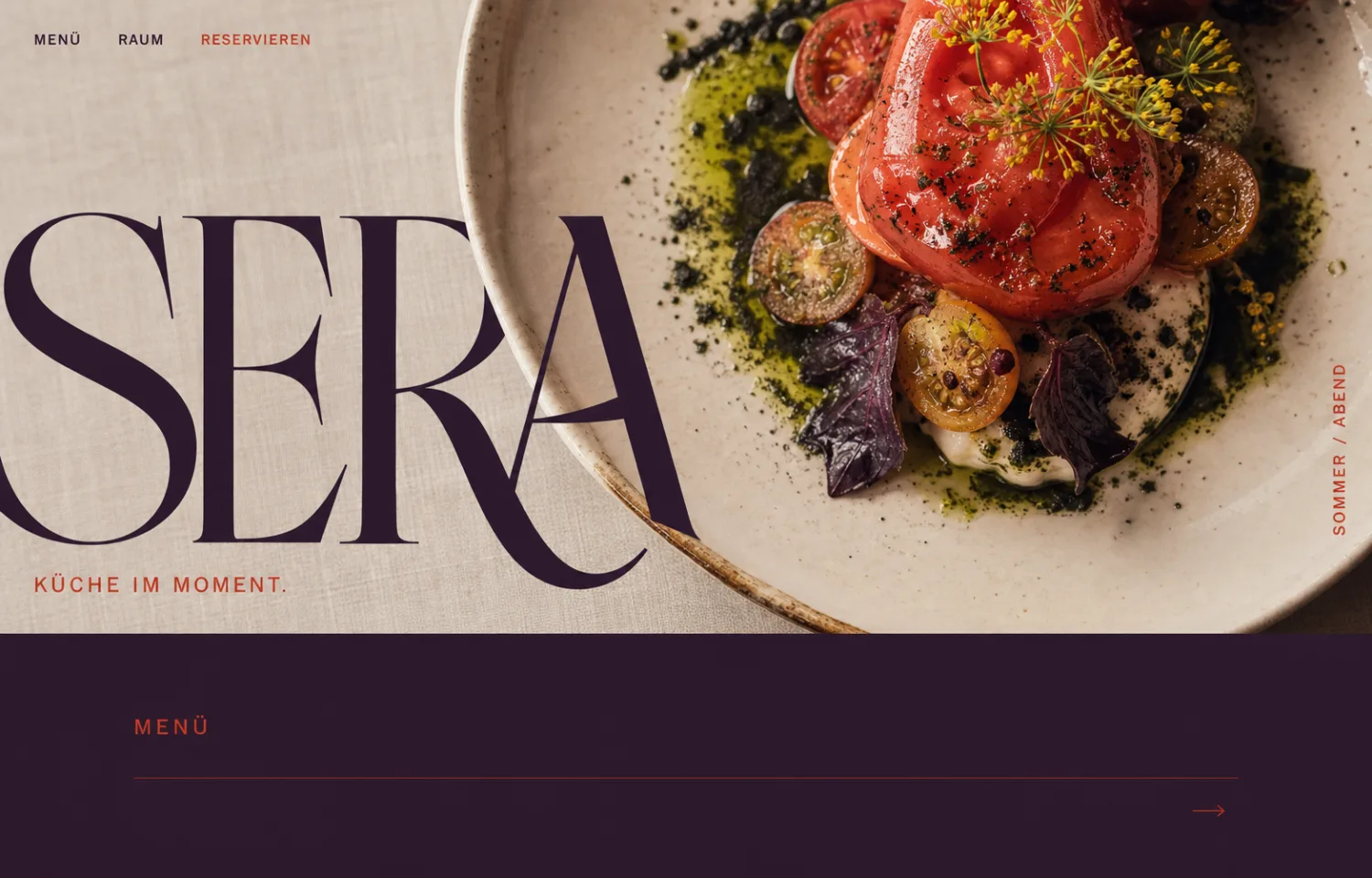 Design-Konzept Sera – Gastronomie (fiktiv)